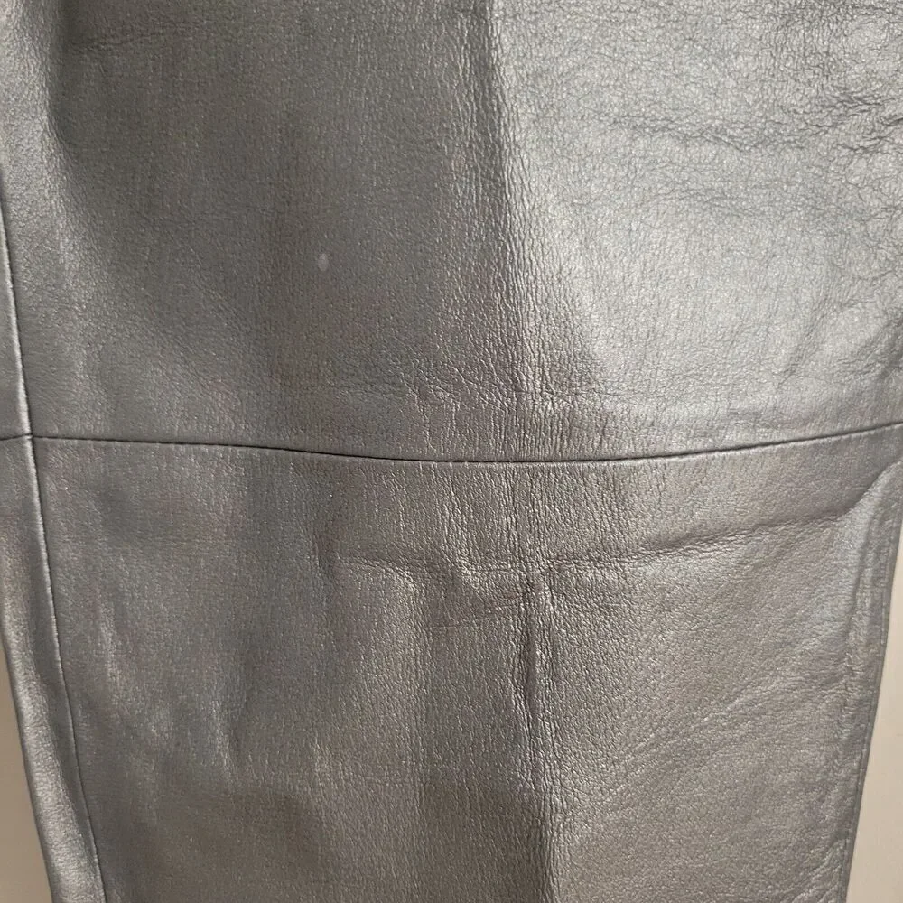 Vintage Forenza Size 16 Leather Pants  Silver Cigarette High Rise Disco - Picture 8 of 11